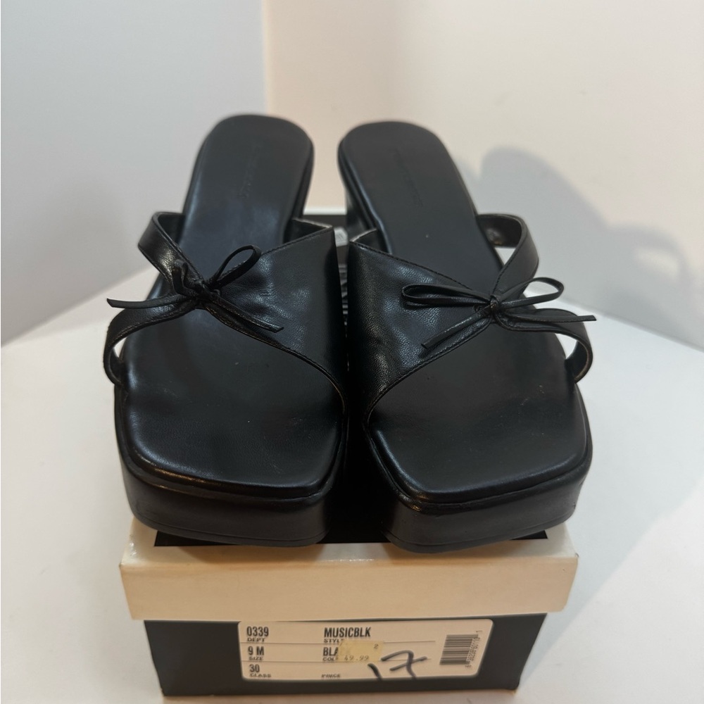 Jennifer Moore Classic Black Leather Mules